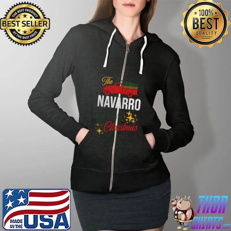 The Navarro Family Christmas Matching Pajamas Group T-s Full Zip Hooded
