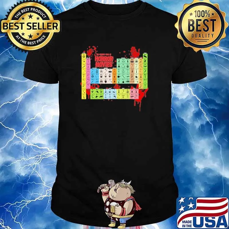 The Periodic Table of Horror Movies science shirt