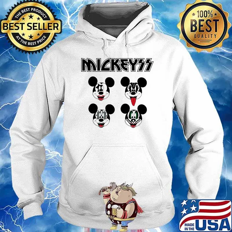 The Rock Mouse Mickeyss Mickey Kiss Band s Hoodie