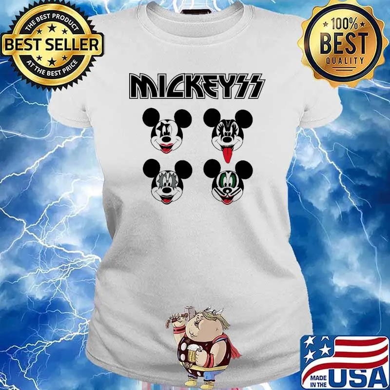 The Rock Mouse Mickeyss Mickey Kiss Band s Ladies tee