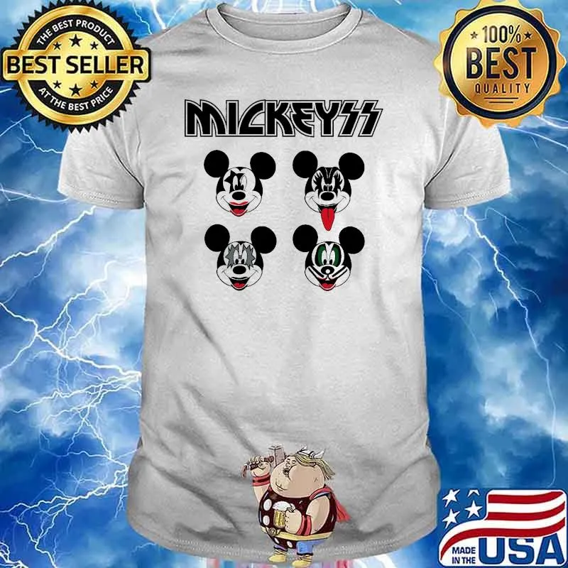 The Rock Mouse Mickeyss Mickey Kiss Band shirt