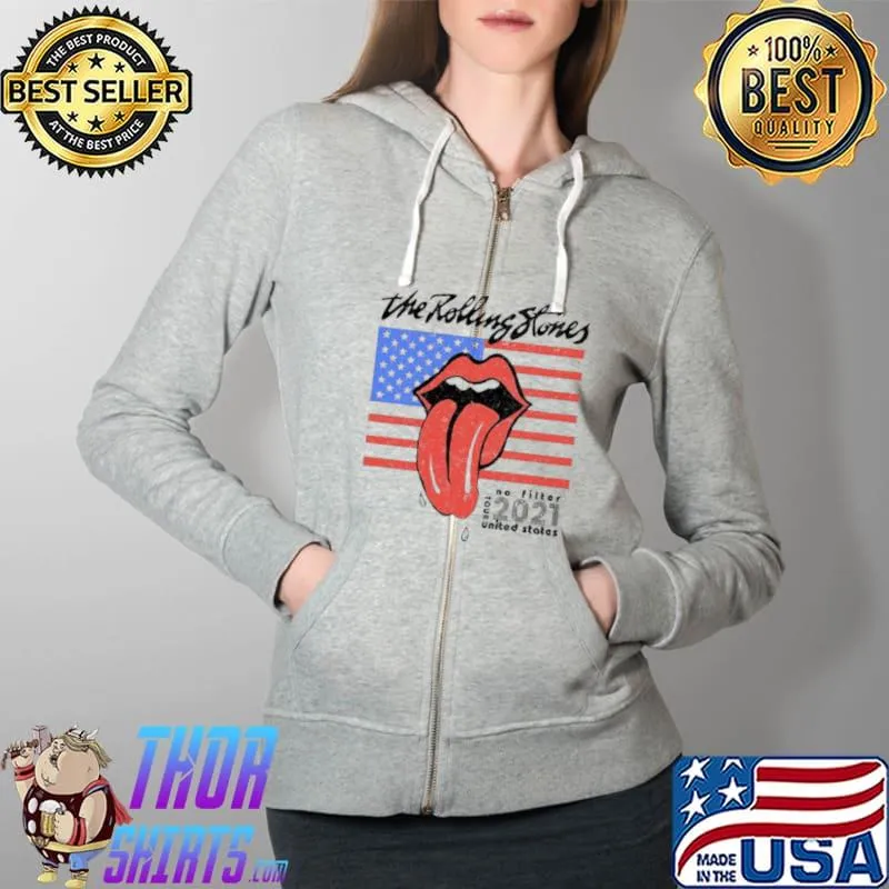 The Rolling Stones No filter 2021 American Flag s Full Zip Hooded