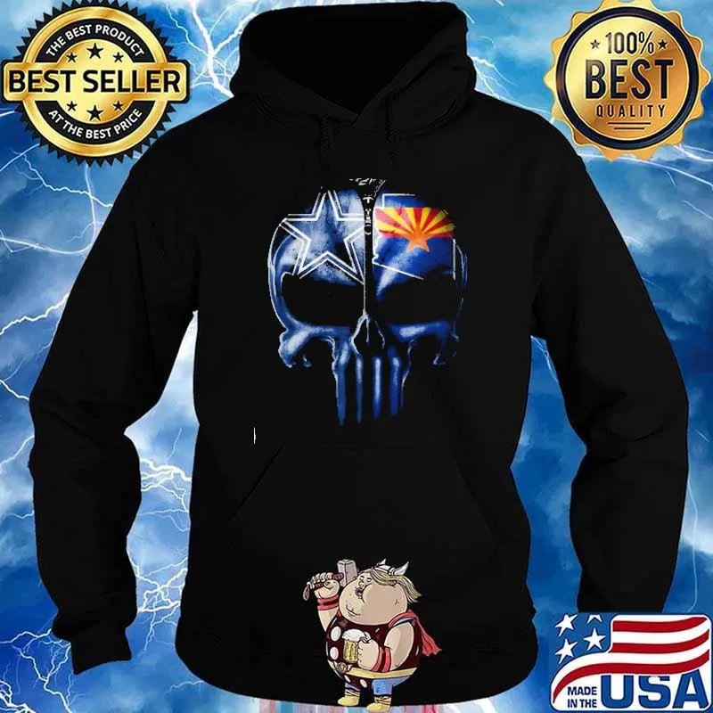 The Skull Dallas Cowboys Arizona State Flags Football Shirt Hoodie