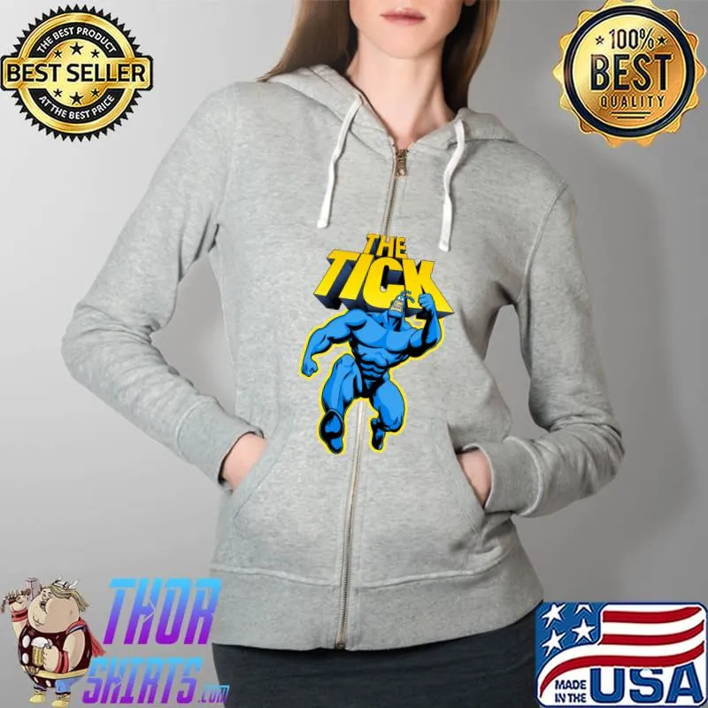 The Tick Superhero Parody Character with Logotype, 1994 TV series Classic T-Shirt Full Zip Hooded