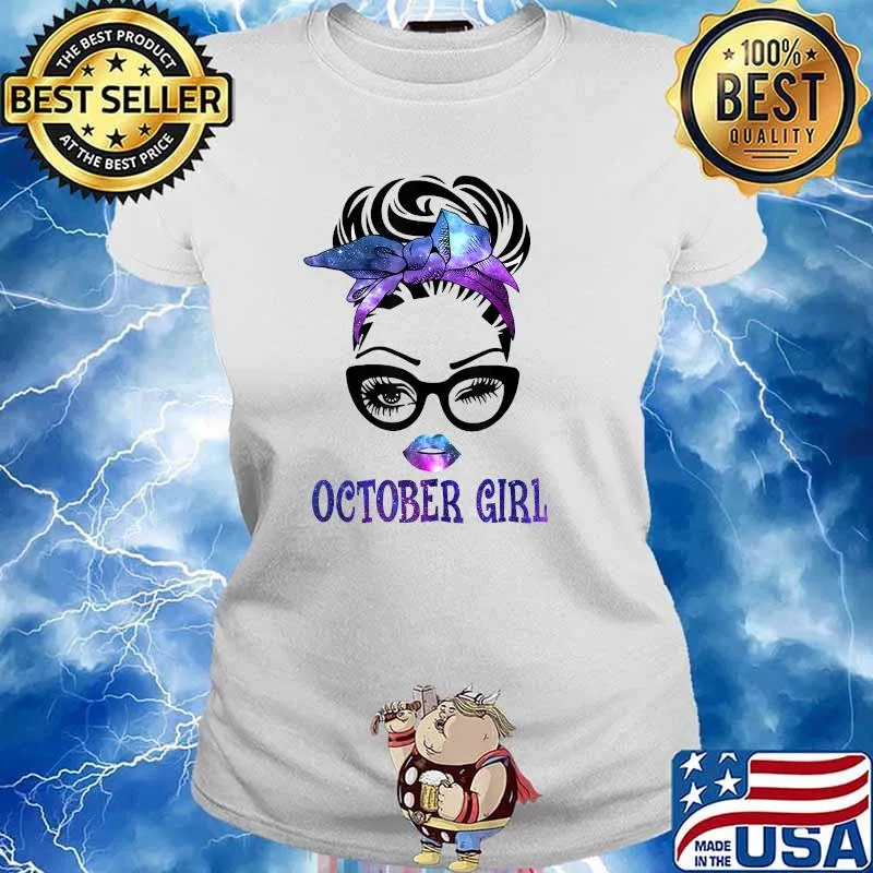 The winking girl was born in October T-Shirt Ladies tee