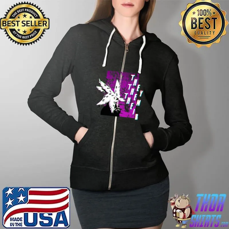 They Them Their Essential T-Shirt Full Zip Hooded
