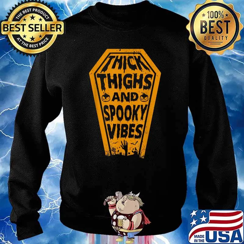 Thick Thighs And Spooky Vibes Halloween Costume T-Shirt Sweater