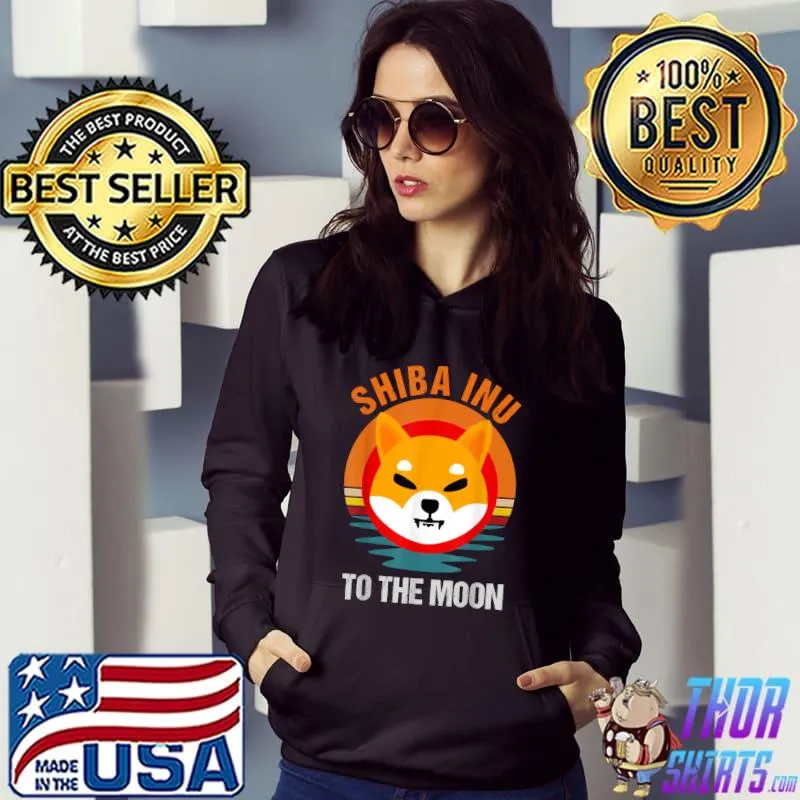 To The Moon, Shiba Inu Shib Coin Men Crypto Hodl T-Shirt Hoodie