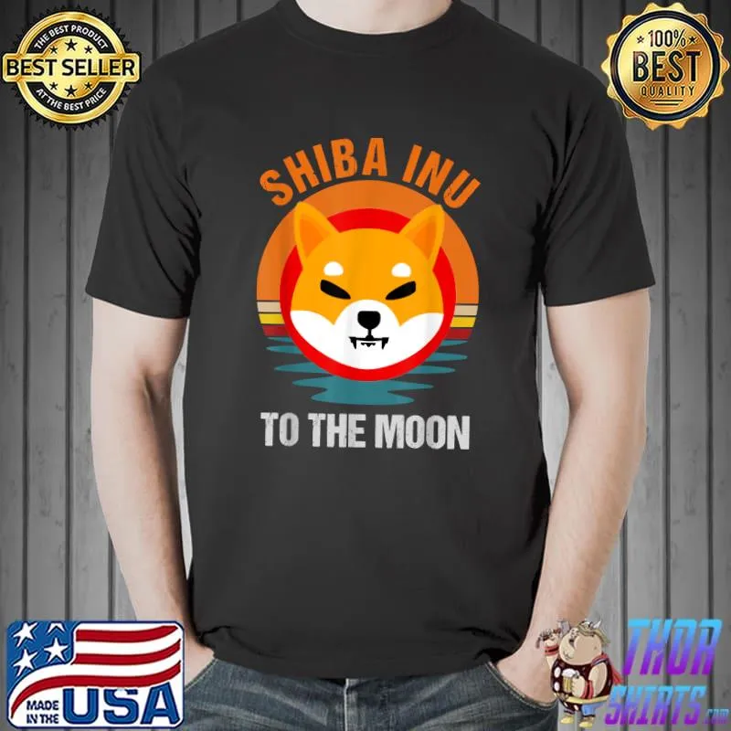 To The Moon, Shiba Inu Shib Coin Men Crypto Hodl T-Shirt