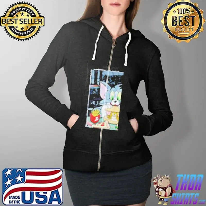Tom and Jerry Vintage Shirt Full Zip Hooded