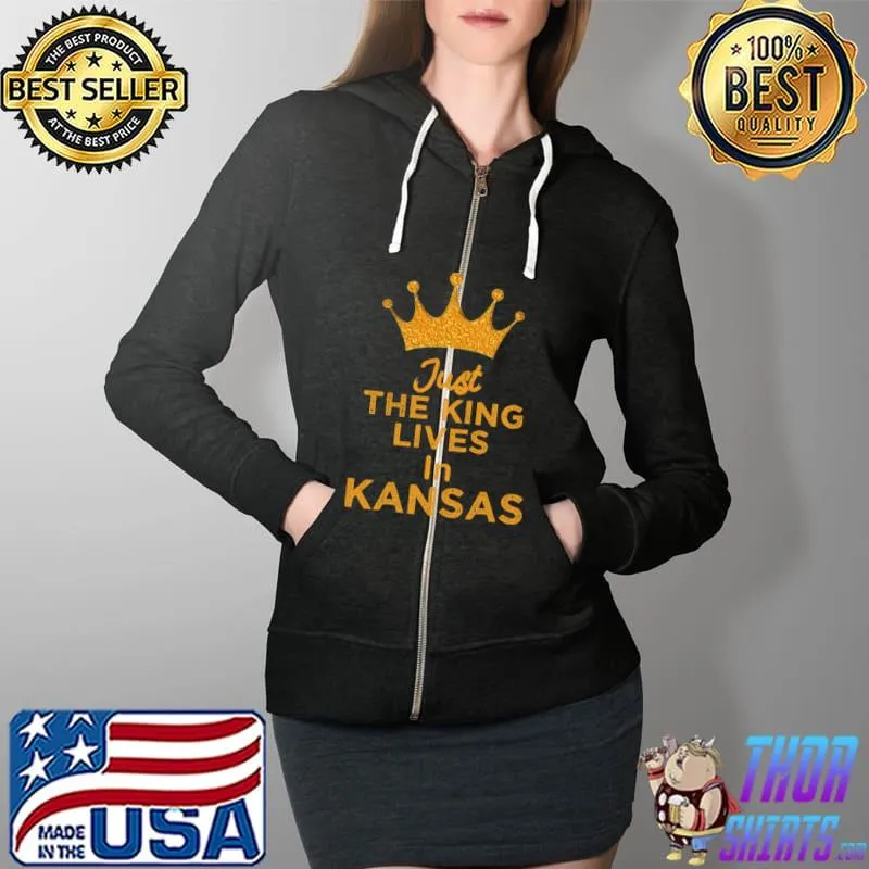 Top just The King Lives In Kansas Essential T-Shirt Full Zip Hooded