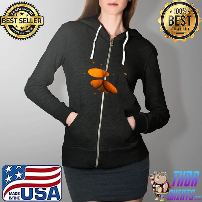 Torn Pumpkins Funny Halloween T-Shirt Full Zip Hooded