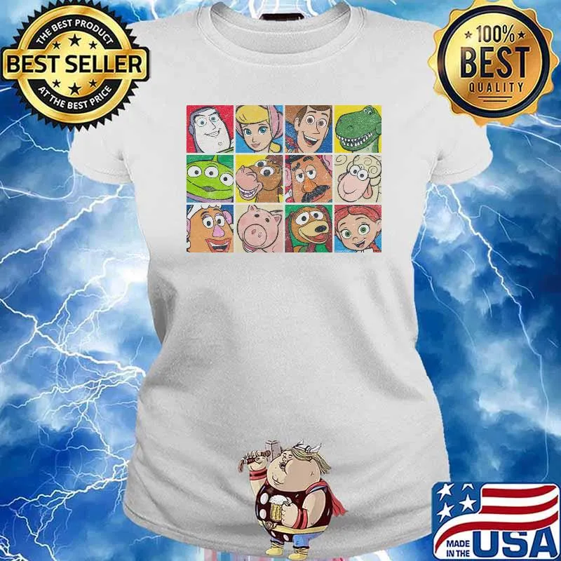 Toy story grid customized s Ladies tee