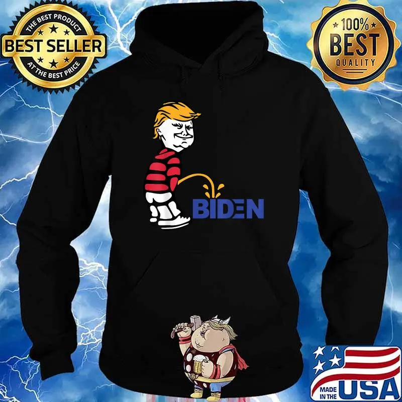 Trump 2021 Peeing Pissing Pee On Biden Anti Biden T-Shirt Hoodie