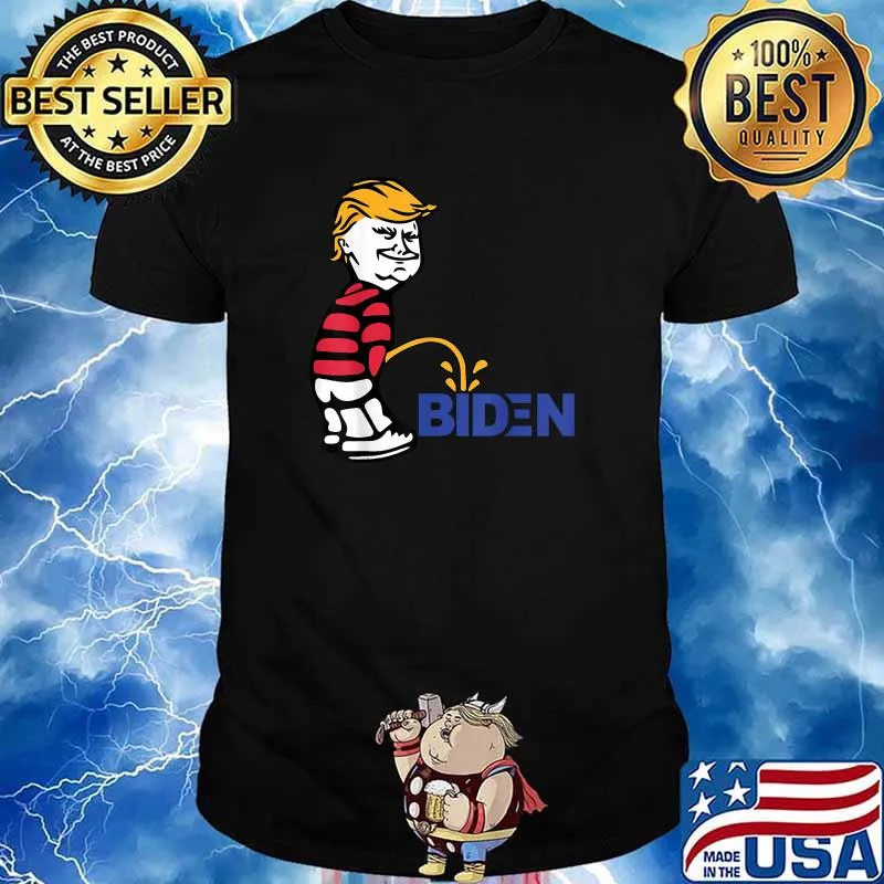Trump 2021 Peeing Pissing Pee On Biden Anti Biden T-Shirt