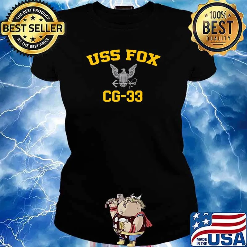 USS Fox CG-33 T-Shirt Ladies tee