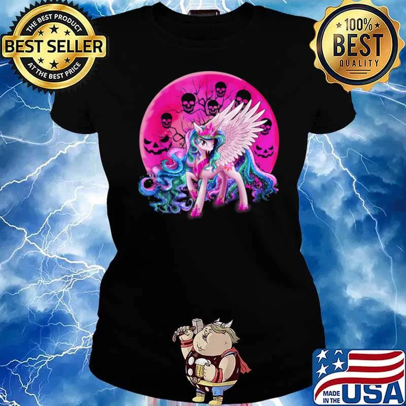 Vampire Unicorn Lover Trick Or Treat Halloween Shirt Ladies tee