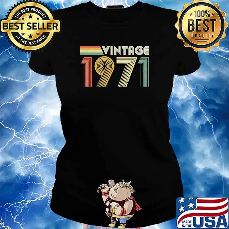 Vintage 1971, 50th Birthday Gift Essential T-Shirt Ladies tee