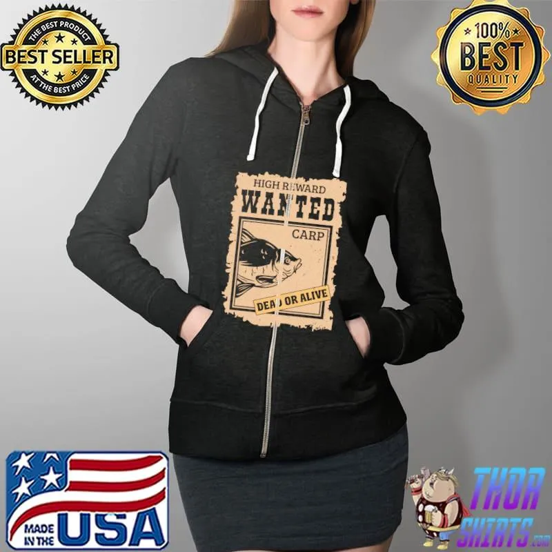 Vintage Carp Design For Fishermen And Fishing Lovers T-Shirt Full Zip Hooded