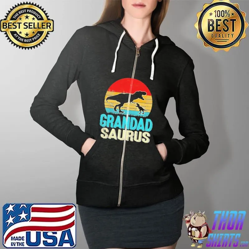 VINTAGE GRANDADSAURUS DINOSAUR T REX FATHERS DAY DAD GRANDPA SHIRT Full Zip Hooded