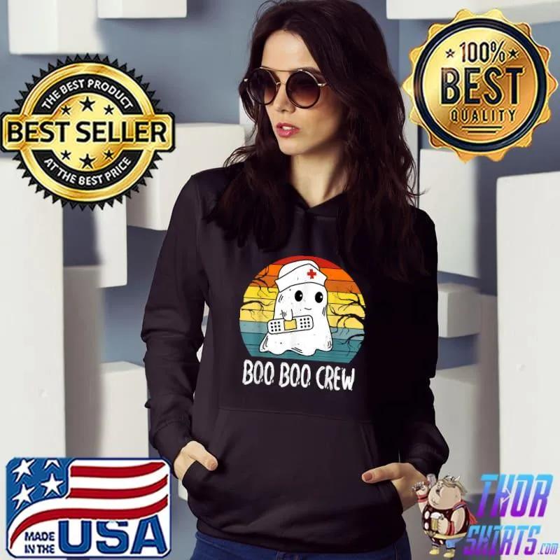 vintage Halloween cute Boo Crew Nurse Ghost Costume Nursing T-Shirt Hoodie