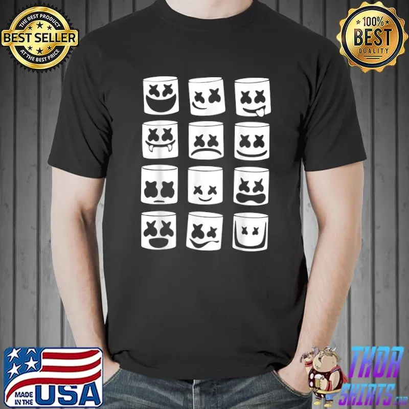 Vintage Marshmallows Face Arts Emotions Yearbook Dancing DJ T-Shirt