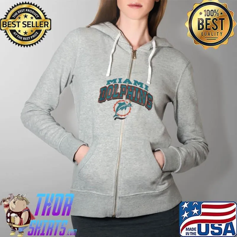 Vintage NFL Miami Dolphins Logo Shirt Full Zip Hooded