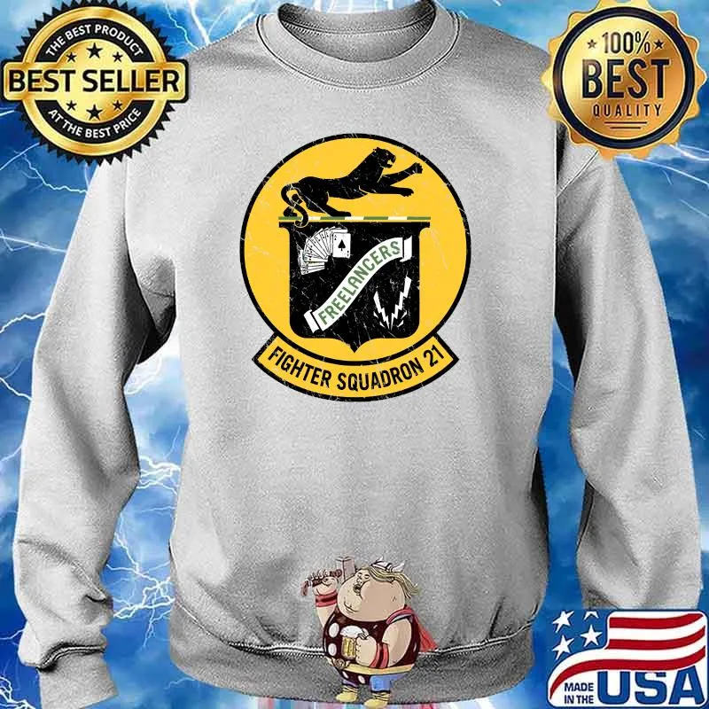 Vintage VF-21 Freelancers Fighter Squadron Two One Emblem T-s Sweater