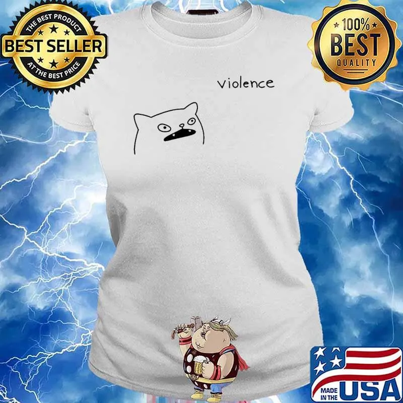 Violence Poorly Drawn Cat s Ladies tee