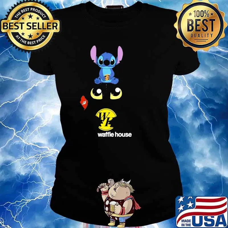 Waffle House Lilo And Stitch How to Train Your Dragon Disney Shirt Ladies tee