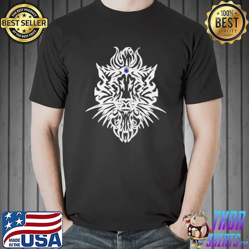 White Lion Edgy Third Eye Chakra Spiritual 3rd Eye Leo Shirt Unisex