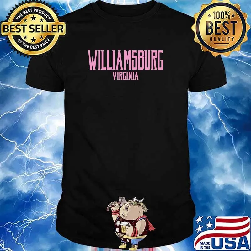 Williamsburg Virginia VA Vintage Text Pink Print T-shirt