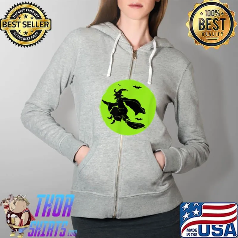 Witch Halloween ghost scary broom pumpkins T-Shirt Full Zip Hooded