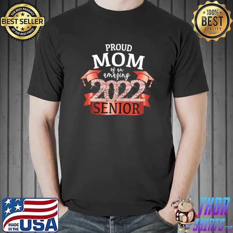 Womens Proud Mom of a 2022 Senior I School Color Red Party Decor T-Shirt