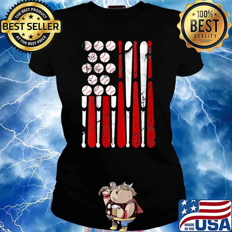 Womens Vintage Baseball Tees American USA Flag T-Shirt Ladies tee