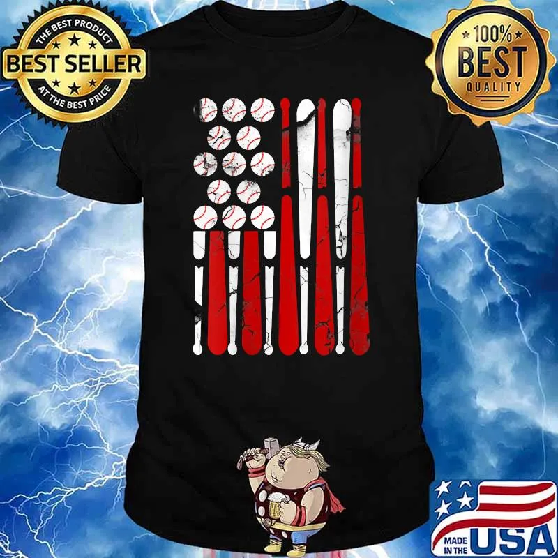 Womens Vintage Baseball Tees American USA Flag T-Shirt