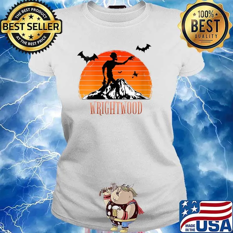 Wrightwood Halloween Zombie Haunt And Hike blood moon T-Shirt Ladies tee