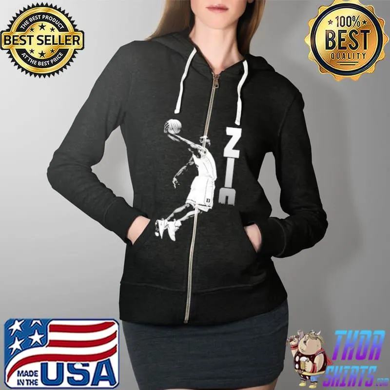 Zion Williamson Black White Shirt Full Zip Hooded