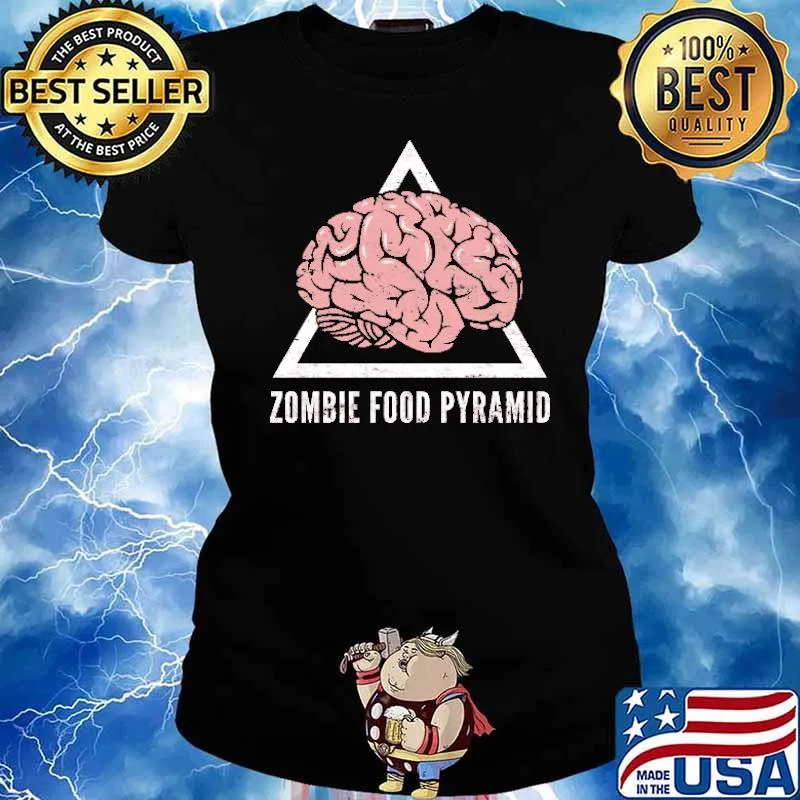 Zombie Food Pyramid Brain Shirt Ladies tee