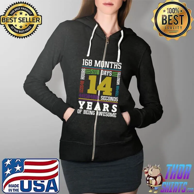 14th Birthday Official Teenager Birthday Premium T-Shirt Full Zip Hooded