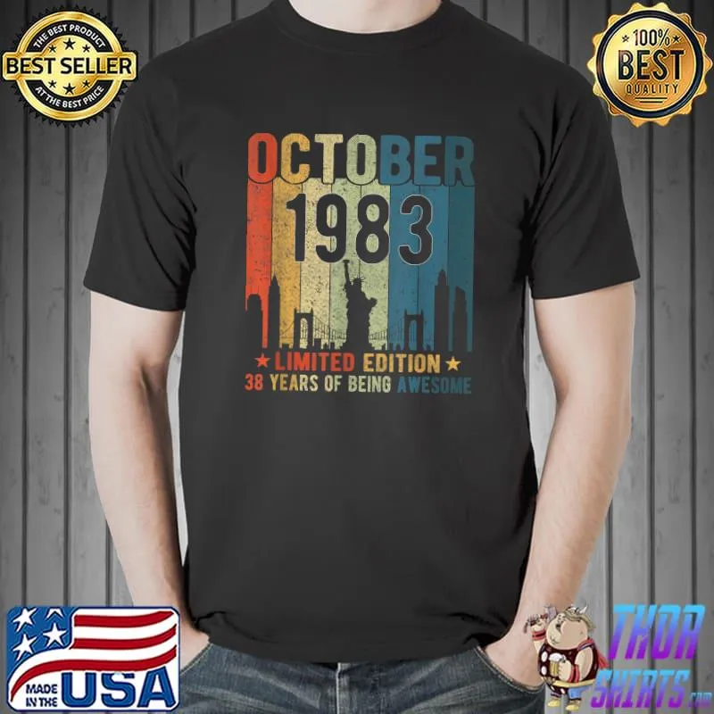 38th Birthday 38 Years Old Vintage October 1983 men women T-Shirt Unisex