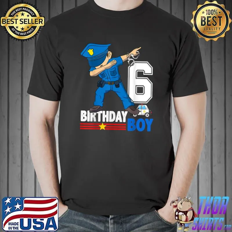 6 Years Old Police Birthday Officer Cop Car 6th T-Shirt Unisex