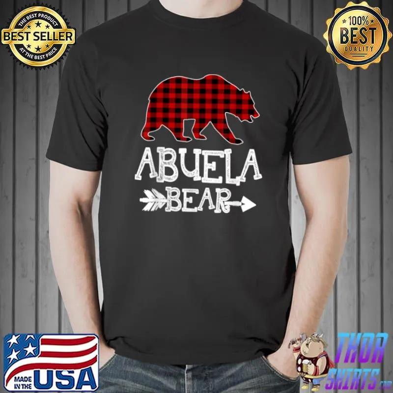 Abuela Bear Christmas Xmas Pajama Red Plaid Buffalo Family T Shirt Unisex