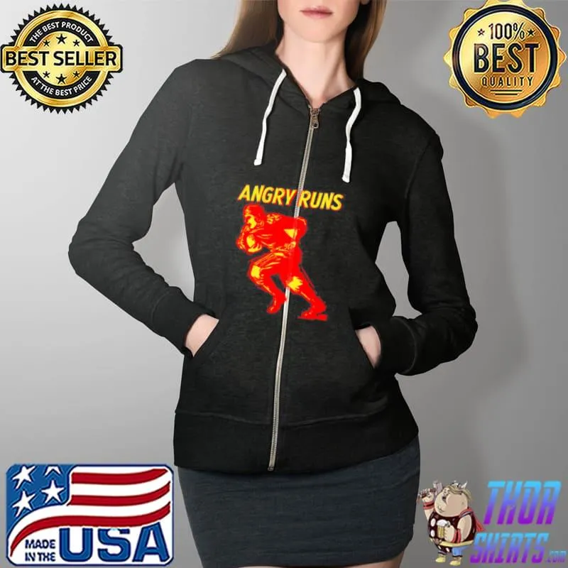 Angry Runs Football Shirt Full Zip Hooded