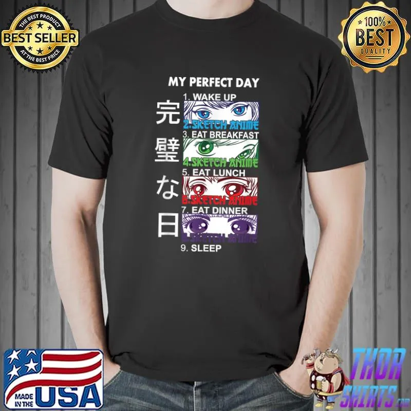 Anime Sketching Shirt Sketching Anime Perfect Day Anime T-Shirt Unisex