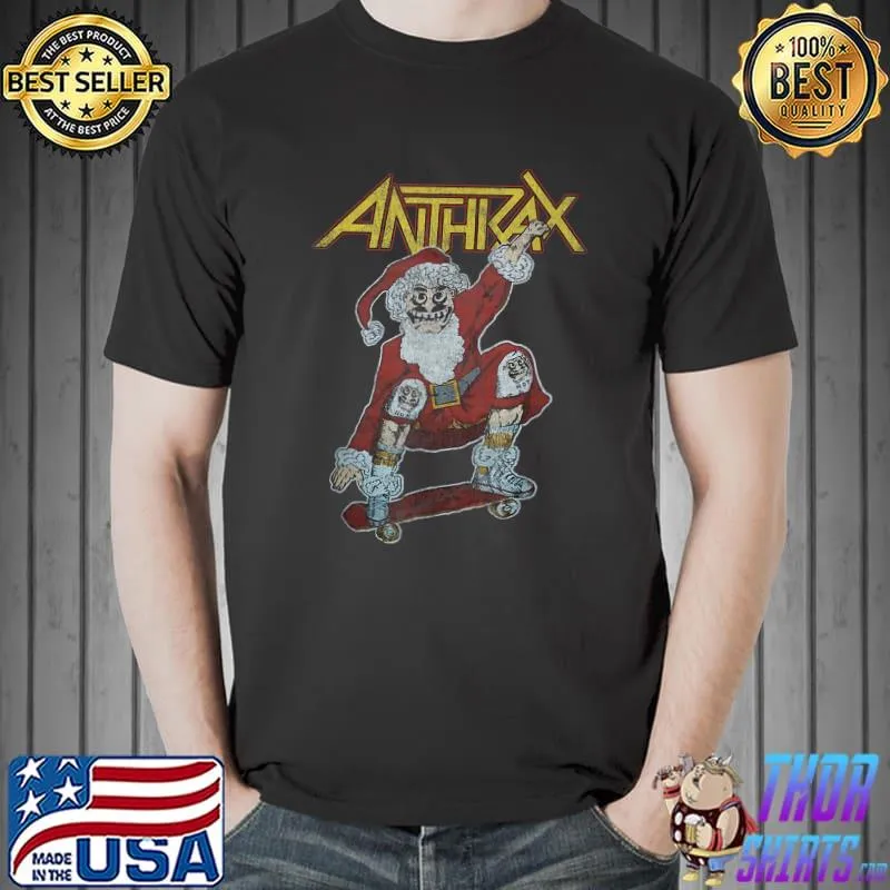 Anthrax – Spreading Skater Santa Vintage T-Shirt Unisex