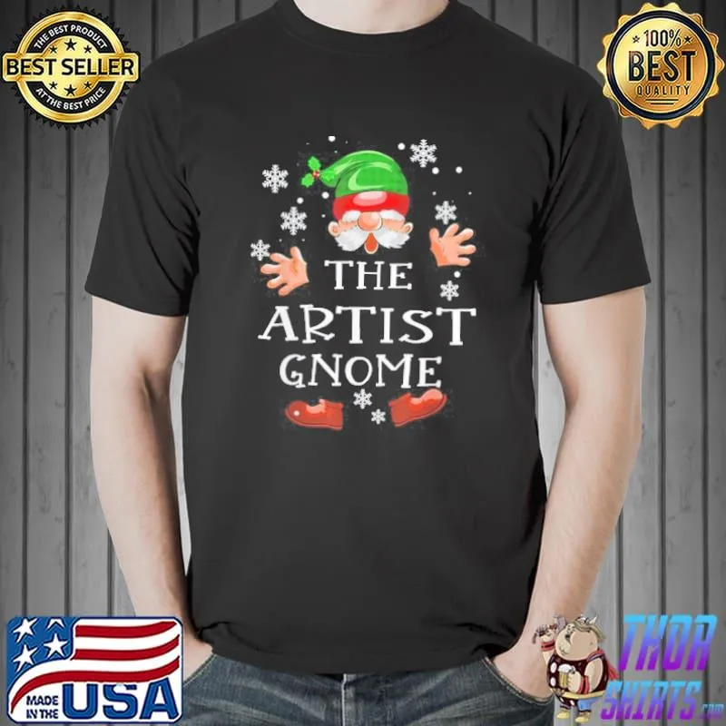 ARTIST GNOME BUFFALO PLAID MATCHING FAMILY CHRISTMAS PAJAMA T-SHIRT Unisex