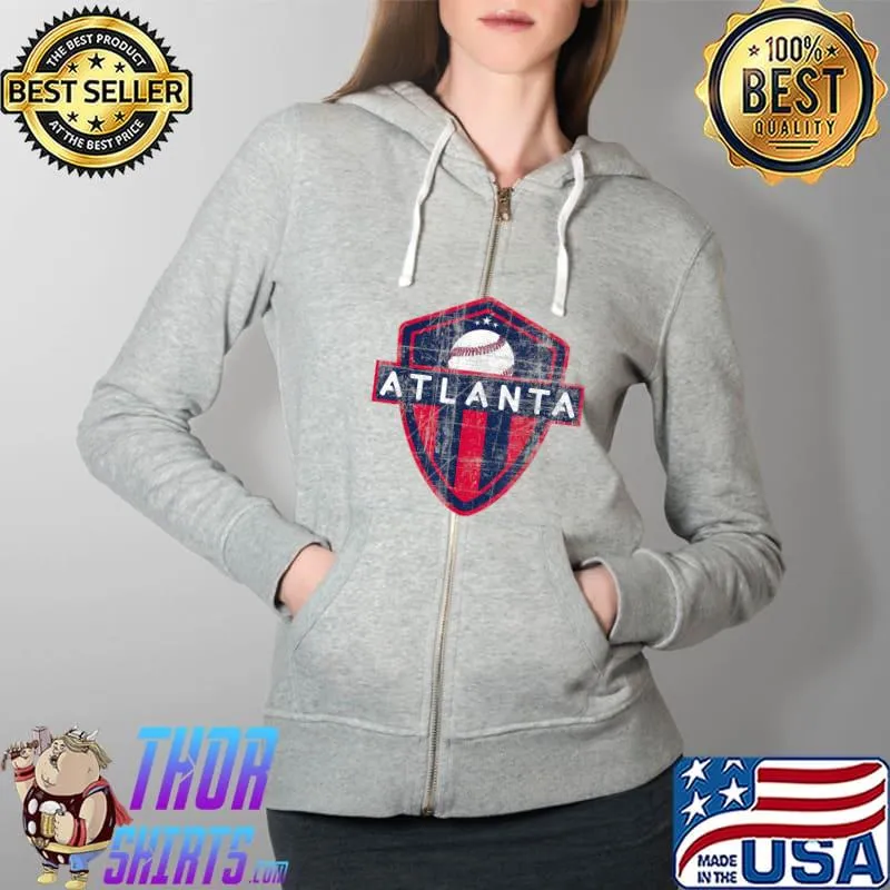 Atlanta Baseball Jersey - ATLANTA Badge T-Shirt Full Zip Hooded