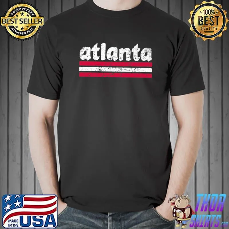 Awesome atlanta Georgia Three Stripe Vintage Weathered Premium T-Shirt Unisex