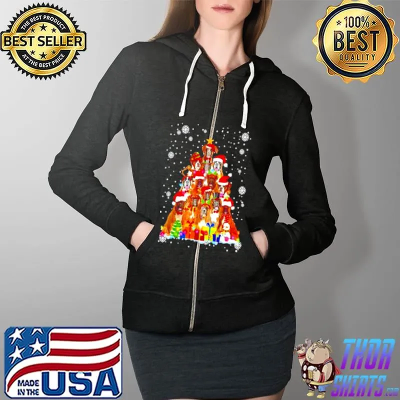 Awesome Boxer Christmas Tree Full Zip Hooded
